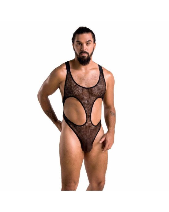 Чоловіче сітчасте боді Passion 040 LEON L/XL Black, сітка, резинки Чоловіче сітчасте боді Passion 040 LEON L/XL Black, сітка, резинки