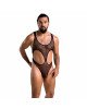 Чоловіче сітчасте боді Passion 040 LEON L/XL Black, сітка, резинки Чоловіче сітчасте боді Passion 040 LEON L/XL Black, сітка, резинки