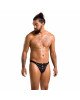 Чоловічі сліпи на шнурівці Passion 044 SLIP BEN L/XL Black, екошкіра, люверси