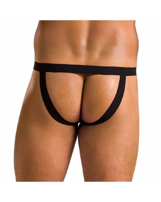 Чоловічі сліпи на шнурівці Passion 044 SLIP BEN L/XL Black, екошкіра, люверси