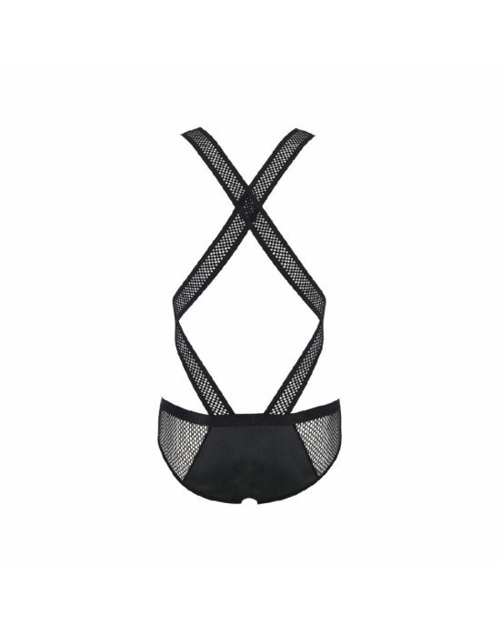 Чоловіче еротичне сітчасте боді Passion 045 VICTOR L/XL Black, екошкіра, сітка Чоловіче еротичне сітчасте боді Passion 045 VICTOR L/XL Black, екошкіра, сітка