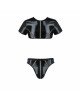 Комплект чоловічої білизни під латекс Passion 057 SET PETER S/M Black, кроп-топ, стринги