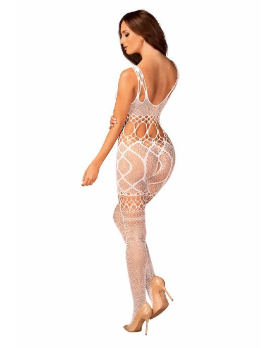 Сітчастий бодістокінг з імітацією топа та шортів Obsessive Bodystocking G330 S/M/L, white, з доступо Сітчастий бодістокінг з імітацією топа та шортів Obsessive Bodystocking G330 S/M/L, white, з доступо