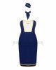 Еротичний костюм стюардеси Obsessive Stewardess uniform M/L, blue, сукня, пілотка, шарф, манжети Еротичний костюм стюардеси Obsessive Stewardess uniform M/L, blue, сукня, пілотка, шарф, манжети