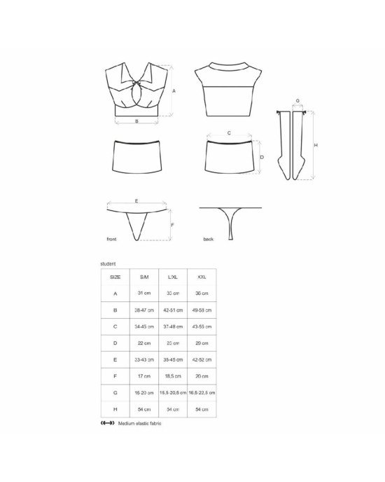 Obsessive Student 4 pcs costume S/M Obsessive Student 4 pcs costume S/M