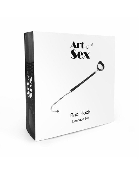 Анальний гак 3 із нашийником з натуральної шкіри Art of Sex - Anal hook, Чорний Анальний гак 3 із нашийником з натуральної шкіри Art of Sex - Anal hook, Чорний
