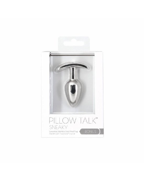 Анальна пробка Pillow Talk Sneaky Luxurious Stainless Steel Anal Plug із кристалом Swarovski
