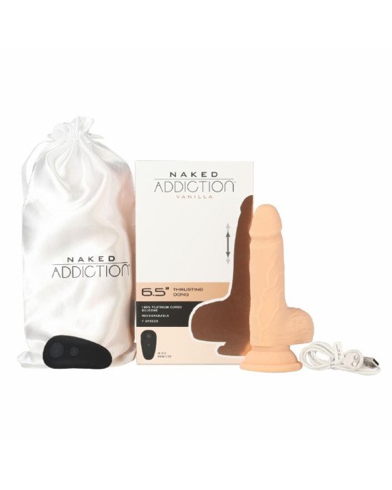 Фалоімітатор-пульсатор Naked Addiction 6.5″ Thrusting Dong With Remote, рухи вперед-назад, пульт ДК Фалоімітатор-пульсатор Naked Addiction 6.5″ Thrusting Dong With Remote, рухи вперед-назад, пульт ДК