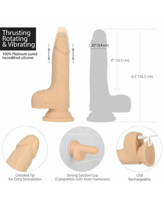 Фалоімітатор-пульсатор Naked Addiction 6.5″ Thrusting Dong With Remote, рухи вперед-назад, пульт ДК Фалоімітатор-пульсатор Naked Addiction 6.5″ Thrusting Dong With Remote, рухи вперед-назад, пульт ДК
