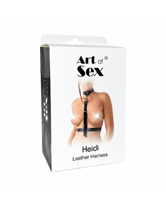 Сексуальна портупея із натуральної шкіри Art of Sex - Heidi, розмір XS-2XL, колір чорный Сексуальна портупея із натуральної шкіри Art of Sex - Heidi, розмір XS-2XL, колір чорный