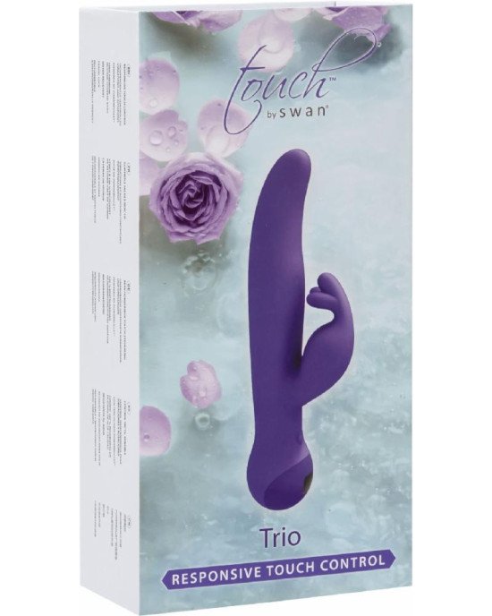 Вібратор-кролик Touch by SWAN - Trio Purple, сенсорне керування, ротація, діаметр 3,8 см Вібратор-кролик Touch by SWAN - Trio Purple, сенсорне керування, ротація, діаметр 3,8 см