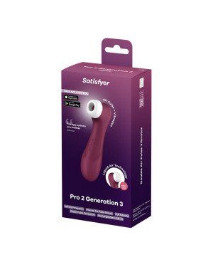 Вакуумний кліторальний стимулятор Satisfyer Pro 2 Generation 3 with Liquid Air Connect App Wіnе Red Вакуумний кліторальний стимулятор Satisfyer Pro 2 Generation 3 with Liquid Air Connect App Wіnе Red
