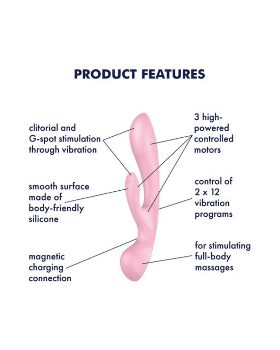 Вібратор-кролик Satisfyer Triple Oh Pink Вібратор-кролик Satisfyer Triple Oh Pink