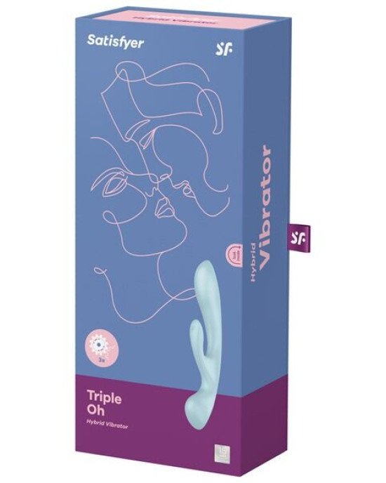 Вібратор-кролик Satisfyer Triple Oh Blue Вібратор-кролик Satisfyer Triple Oh Blue