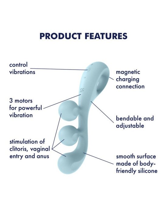 Універсальний вібратор Satisfyer Tri Ball 2, 3 мотори, гнеться Універсальний вібратор Satisfyer Tri Ball 2, 3 мотори, гнеться