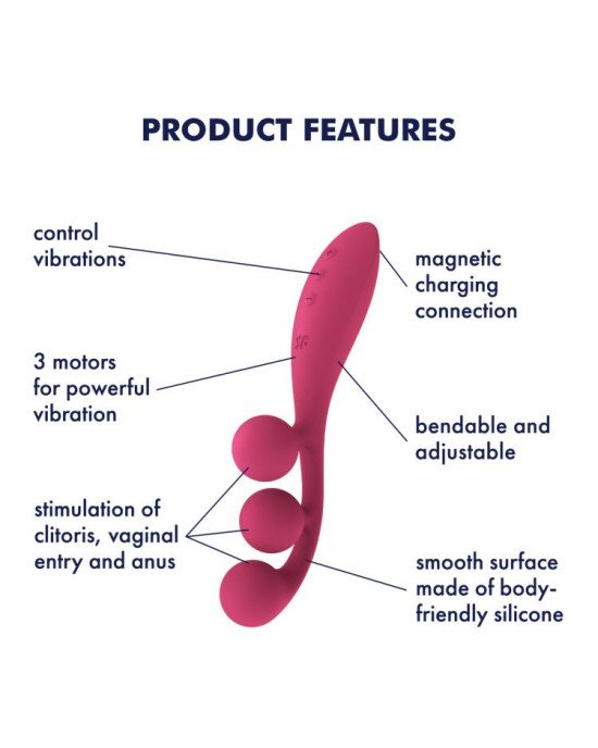 Універсальний вібратор Satisfyer Tri Ball 1, 3 мотори, гнеться Універсальний вібратор Satisfyer Tri Ball 1, 3 мотори, гнеться