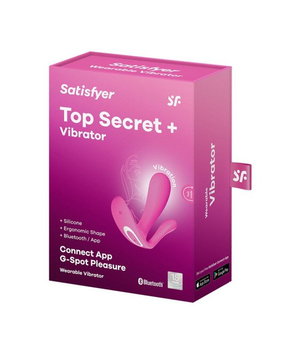 Смарт-вібратор у трусики Satisfyer Top Secret Pink вагінально-кліторальний, 2 мотори Смарт-вібратор у трусики Satisfyer Top Secret Pink вагінально-кліторальний, 2 мотори