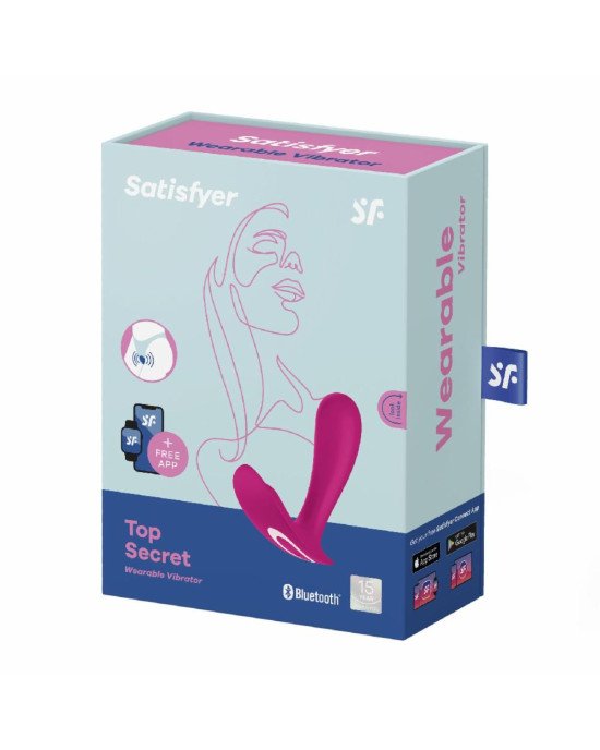 Смарт-вібратор у трусики Satisfyer Top Secret Pink вагінально-кліторальний, 2 мотори