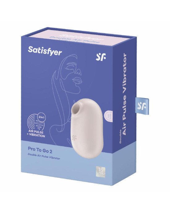 Вакуумний стимулятор із вібрацією Satisfyer Pro To Go 2 Beige Вакуумний стимулятор із вібрацією Satisfyer Pro To Go 2 Beige