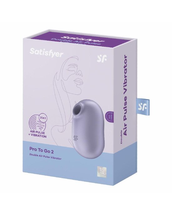Вакуумний стимулятор із вібрацією Satisfyer Pro To Go 2 Violet Вакуумний стимулятор із вібрацією Satisfyer Pro To Go 2 Violet