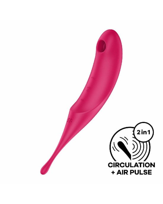 Вібратор для клітора з вакуумною стимуляцією Satisfyer Twirling Pro Red Вібратор для клітора з вакуумною стимуляцією Satisfyer Twirling Pro Red