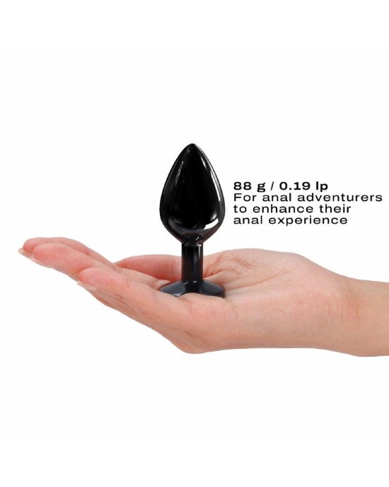 Металева анальна пробка із прикрасою у вигляді кристалу Dorcel - Diamond Plug BLACK M Металева анальна пробка із прикрасою у вигляді кристалу Dorcel - Diamond Plug BLACK M