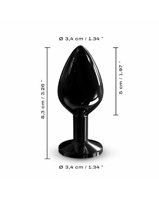 Металева анальна пробка із прикрасою у вигляді кристалу Dorcel - Diamond Plug BLACK M Металева анальна пробка із прикрасою у вигляді кристалу Dorcel - Diamond Plug BLACK M
