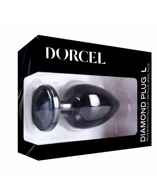 Металева анальна пробка із прикрасою у вигляді кристалу Dorcel - Diamond Plug BLACK L Металева анальна пробка із прикрасою у вигляді кристалу Dorcel - Diamond Plug BLACK L