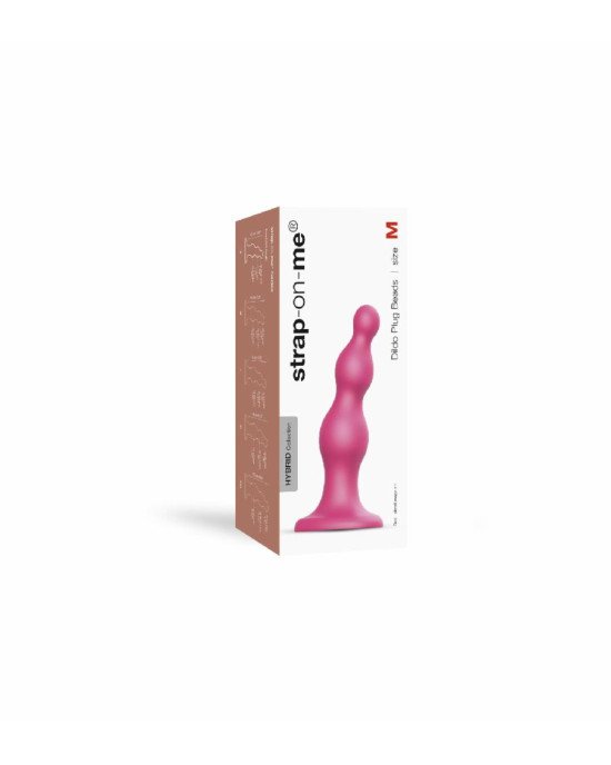 Насадка для страпона Strap-On-Me Dildo Plug Beads Framboise Metallic M Насадка для страпона Strap-On-Me Dildo Plug Beads Framboise Metallic M