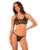 Напівпрозорий комплект Obsessive Celia Noir 2-pcs set XS/S, бюстгальтер, стрінги Напівпрозорий комплект Obsessive Celia Noir 2-pcs set XS/S, бюстгальтер, стрінги