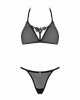 Напівпрозорий комплект Obsessive Celia Noir 2-pcs set XL/2XL, бюстгальтер, стрінги Напівпрозорий комплект Obsessive Celia Noir 2-pcs set XL/2XL, бюстгальтер, стрінги