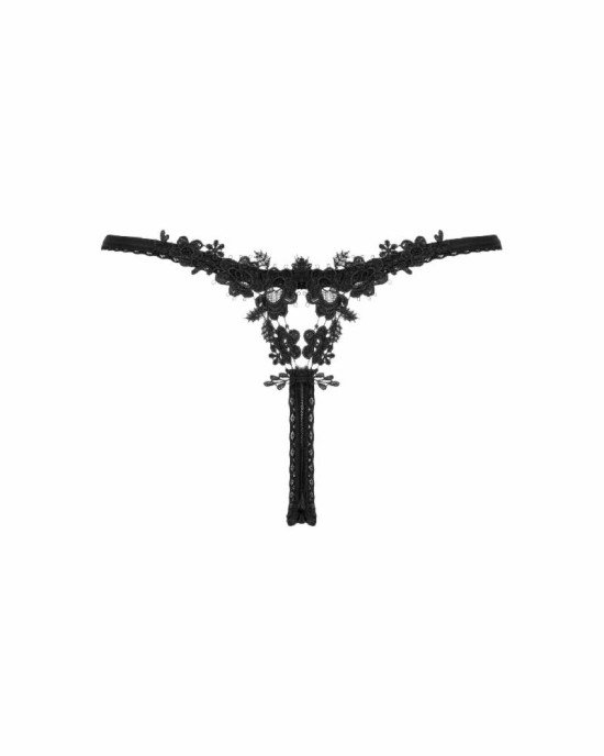 Прозорі стрінги із мереживом Obsessive Celia Noir thong M/L Прозорі стрінги із мереживом Obsessive Celia Noir thong M/L