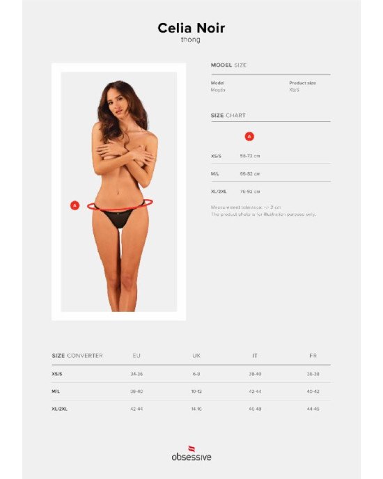 Прозорі стрінги із мереживом Obsessive Celia Noir thong M/L Прозорі стрінги із мереживом Obsessive Celia Noir thong M/L
