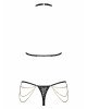 Комплект із ланцюжками Obsessive Pantheria 2-pcs set black L/XL, бюстгальтер, трусики Комплект із ланцюжками Obsessive Pantheria 2-pcs set black L/XL, бюстгальтер, трусики