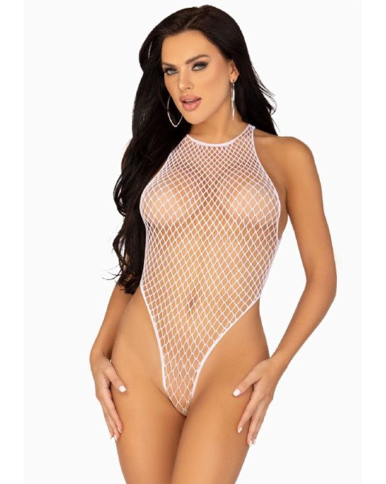 Боді-сітка зі стразами Leg Avenue Net snap crotch tank bodysuit White, one size