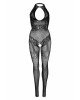 Leg Avenue Rhinestone Lace and Net Bodystocking OS Black