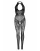 Leg Avenue Rhinestone Lace and Net Bodystocking OS Black