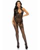 Leg Avenue Rhinestone Lace and Net Bodystocking OS Black