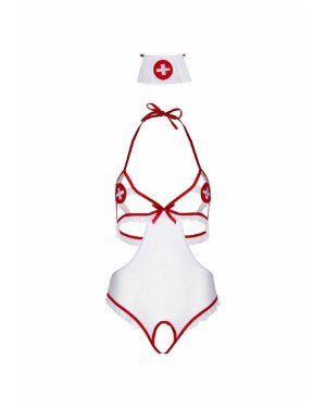 Костюм медсестри Leg Avenue Naughty Nurse, one size, боді та шапочка