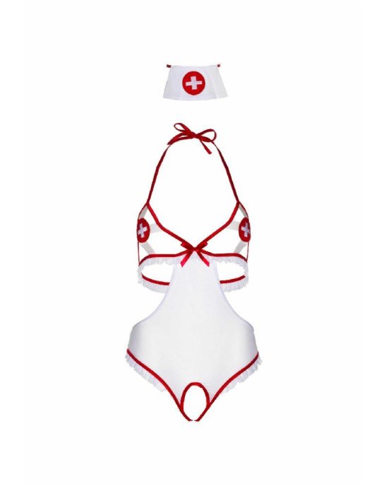 Костюм медсестри Leg Avenue Naughty Nurse, one size, боді та шапочка Костюм медсестри Leg Avenue Naughty Nurse, one size, боді та шапочка