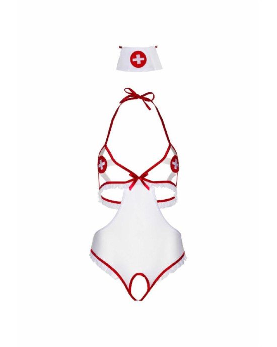 Костюм медсестри Leg Avenue Naughty Nurse, one size, боді та шапочка Костюм медсестри Leg Avenue Naughty Nurse, one size, боді та шапочка