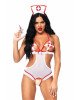 Костюм медсестри Leg Avenue Naughty Nurse, one size, боді та шапочка Костюм медсестри Leg Avenue Naughty Nurse, one size, боді та шапочка