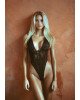 Leg Avenue Floral lace thong teddy OS Black
