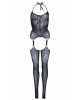 Leg Avenue Jacquard net bodystocking OS Black Leg Avenue Jacquard net bodystocking OS Black