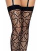 Leg Avenue Heart net thigh highs OS Black