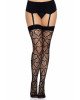 Leg Avenue Heart net thigh highs OS Black