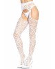 Leg Avenue Heart net suspender hose OS White Leg Avenue Heart net suspender hose OS White