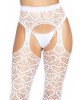 Leg Avenue Heart net suspender hose OS White Leg Avenue Heart net suspender hose OS White