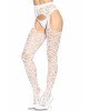 Leg Avenue Heart net suspender hose OS White Leg Avenue Heart net suspender hose OS White