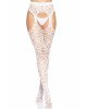Leg Avenue Heart net suspender hose OS White Leg Avenue Heart net suspender hose OS White